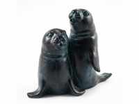 Wasserspeier Figur Seehundpaar aus Kunststein - (L x B x H): ca. 260 x 160 x...