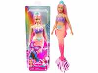 Barbie Dreamtopia Rainbow Magic Mermaid, mit rosa Haaren und blau-grüner Krone,