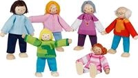 goki 51496 Biegepuppen &bdquo;Moderne Familie 6-teilig aus Holz, biegsam, f&uuml;r