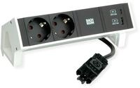 BACHMANN DESK2 2xSchutzkontakt USB A&C, USB Charger 22W 0,2m GST18 Weiss