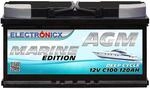 Electronicx AGM Marine Edition 12V 120Ah &ndash; Deep Cycle Versorgerbatterie,