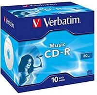 Verbatim Musik CD-R mit 80 Minuten - 16-fache Brenngeschwindigkeit - Rohling zum
