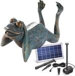 Esotec Solar Wasserspeier mit Teichpumpen-Set Frosch Lazy Frog, Teichfigur,...