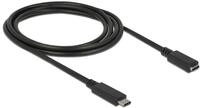 DeLock KAB USB3.1 C> USB Type-C Buchse Verl&auml;ngerung 2.0 m schwarz - Kabel -