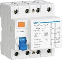 Chint 782000 Fehlerstrom-Schutzschalter allstromsensitiver FI B/10 kA 3polig 63...