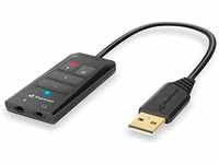 Sharkoon SB2 USB Soundkarte, 12 Hardware-Equalizer, Virtueller Sound 7.1,...