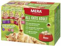 MERA Cats Adult Nassfutter Multibox, für ausgewachsene Katzen, getreidefrei und