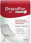 DRACOPOR sensitiv 5x7,2 cm steril m.Silikonkleber 3 St