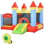 Outsunny H&uuml;pfburg mit Gebl&auml;se, Aufblasbare Kinderh&uuml;pfburg f&uuml;r Kinder 3-8...