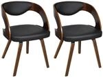 vidaXL Esszimmerst&uuml;hle 2 STK. Braun Kunstleder