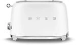 Smeg, 2x2 TSF01WHMEU -Toaster, 2 Schlitze f&uuml;r 2 Scheiben, 6 Vergoldungsniveaus,