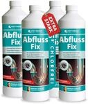 HOTREGA Abfluss Fix 4x 1 Liter Konzentrat | Rohrreiniger gegen Haare, Fett &