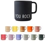 Design Letters Kaffeebecher mit Henkel Schwarz YOU ROCK | Kaffeebecher Porzellan 
