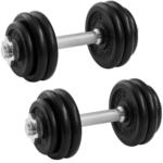 SONGMICS Hanteln, Hantelset aus Gusseisen, Kurzhanteln, 2 x 15 kg, verstellbar,