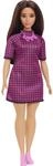 Barbie Fashionistas Puppe, Langen braunen Haaren, Kariertes Kleid, Liebeskette, rosa