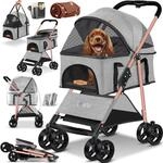 LOVPET&reg; Hundewagen 2in1 Hundebuggy Hundebox Tragetasche Faltbar klappbar bis 20kg,