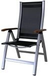 SUN GARDEN Gartensessel Klappsessel Alu Sun Star Comfort (Farbe: silber/schwarz)