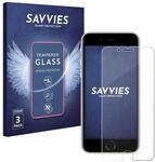 Savvies Panzer Schutz Glas f&uuml;r Apple iPhone SE 3 2022 (3 St&uuml;ck) 9H Hartglas,
