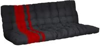 Vente-unique Futon Modulo Bettbankett, 135 x 190 cm, Schwarz und Rot