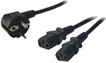 LogiLink CP101 Power Cord, Schuko-C13 Y-Kabel, schwarz, 1,50m
