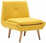 vidaXL Polsterstuhl Gelb Stoff Stuhl Polstersessel Fernsehsessel Relaxsessel