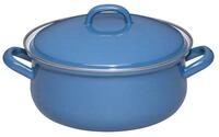Riess, 0613-129, Kasserolle mit Deckel &Oslash; 18cm, NATURE BLUE DARK, Emaille, Vol.