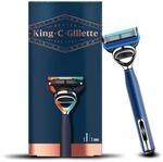 King C. Gillette Nassrasierer Herren, Rasierer + 1 Rasierklinge mit 5-fach...