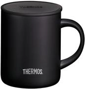 Thermos Edelstahlbecher Longlife Cup 350ml, Tasse Edelstahl schwarz mit auflegbarem
