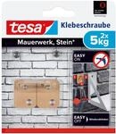 tesa Klebeschraube f&uuml;r Mauerwerk und Stein, Halteleistung 5 kg, viereckig, 2...