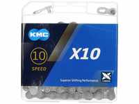 KMC Unisex – Erwachsene Grey X10 10-Fach Kette, 114 Glieder, grau