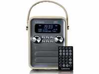 Lenco PDR-051 Tragbares DAB+ Retro Radio - PLL FM Radio mit Bluetooth - Integrierter