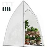 Outsunny Mini Gew&auml;chshaus &Uuml;berwinterungszelt f&uuml;r Pflanzen mit Rollt&uuml;r Garten