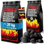 Deuba&reg; 27 kg Grillbriketts 9 x 3 kg Holzkohle Grillkohle Holzkohlebriketts