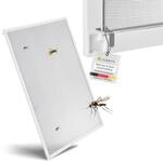 Juskys&reg; Fliegengitter Fenster Alurahmen 120x140 cm (Wei&szlig;) &ndash; Insektenschutz