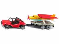 siku 1696, Buggy mit Sportflugzeug, Spielzeug-Set, Metall/Kunststoff, Rot/Gelb, Mit