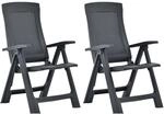 vidaXL 2X Gartenstuhl Verstellbar Klappstuhl Klappsessel Stuhl Campingstuhl