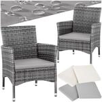 tectake&reg; 2er Set Gartenstuhl aus Polyrattan, Gartenm&ouml;bel Set mit 2 Sessel, Outdoor
