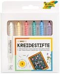 folia 370609 - Kreidestifte Set Basic, 6 Kreidemarker sortiert in 6 verschiedenen