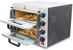 Bituxx Professioneller Doppel Pizzaofen Pizzabackofen Pizzamaker Elektrisch 3000W mit