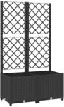 vidaXL Garten-Pflanzgef&auml;&szlig; mit Spalier Schwarz 80 x 40 x 136 cm PP