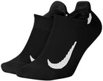Nike Unisex Multiplier No-Show Socken, Black/White, XL