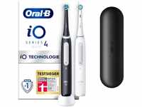 Oral-B iO 4 Doppelpack Elektrische Zahnbürste, Weiß und Schwarz, mit 2