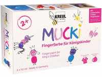 KREUL 23051 - Mucki Fingerfarbe für Königskinder, 6 x 50 ml in Weiß,