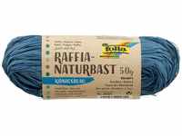 folia 9035 - Raffia Naturbast königsblau, 1 Bündel mit 50 g, Schnur aus