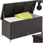 tectake&reg; Poly Rattan Auflagenbox wetterfest, abschlie&szlig;bare Box mit Deckel,...