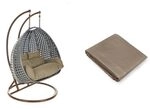 Home Deluxe - H&auml;ngesessel Twin - Grau, H&ouml;he 195 cm - inkl. Regenabdeckung, Gestell,