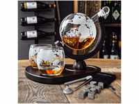 MikaMax - Globe Decanter Deluxe Set - Globus Dekanter – Whisky Karaffe –