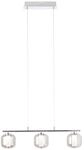 Brilliant Rafa LED Pendelleuchte 3flg Balken chrom/rauchglas