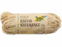folia 9010 - Raffia Naturbast natur, 1 Bündel mit 50 g, Schnur aus natürlichem