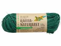 folia 9054 - Raffia Naturbast smaragdgrün, 1 Bündel mit 50 g, Schnur aus